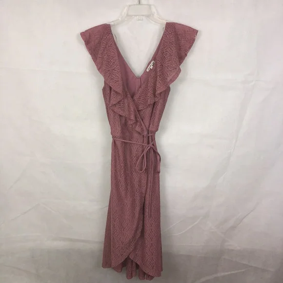 Charlotte Russe Pink Lace Wrap Dress Size Medium Charlotte Russe Pink Lace Wrap Dress Size Medium